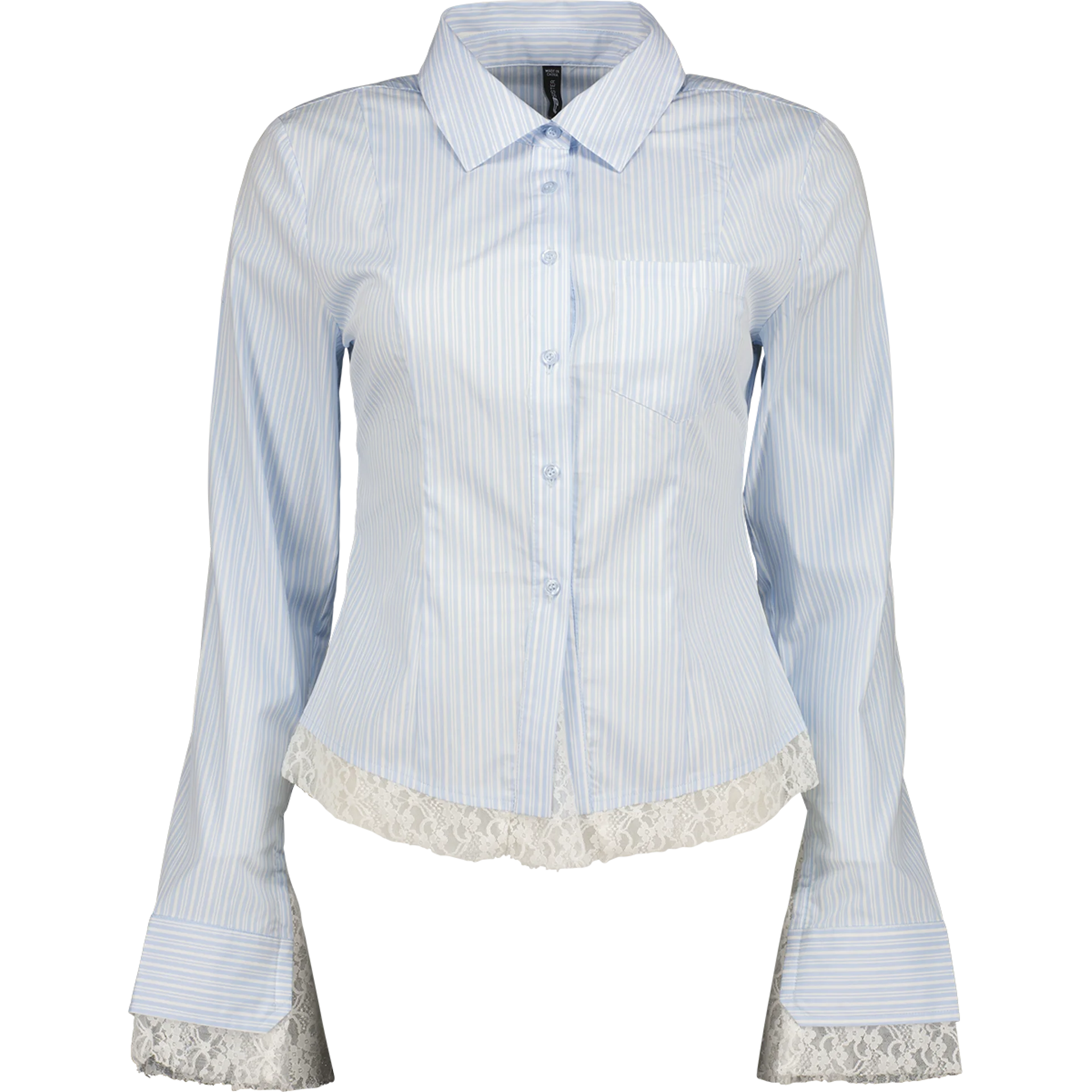 Blouse with Lace Panel