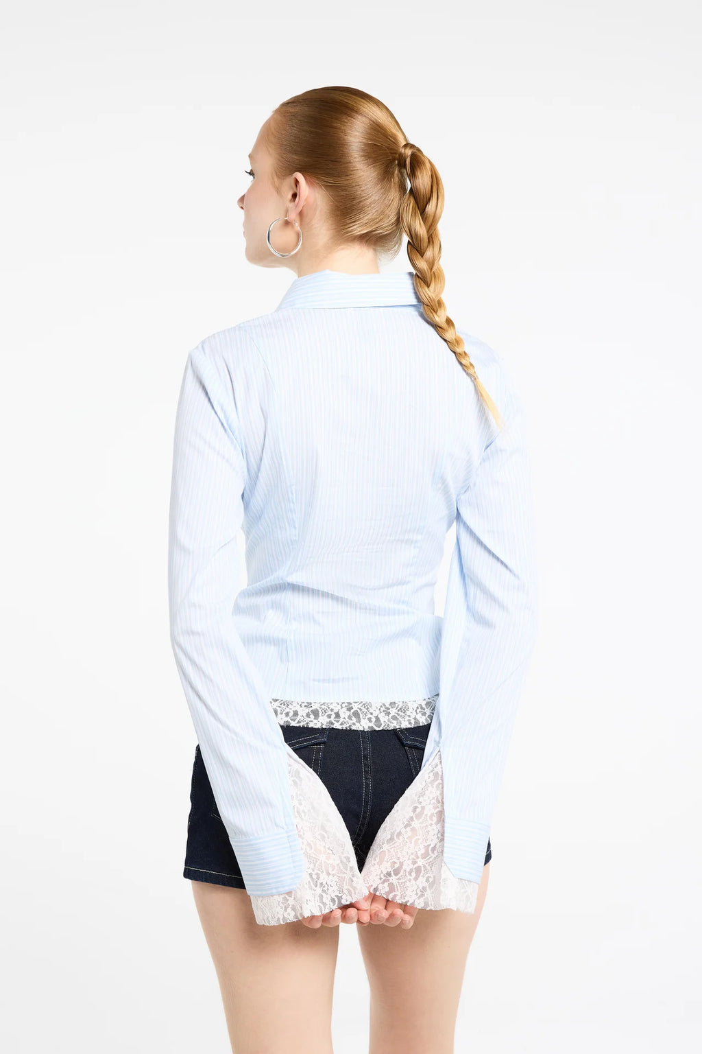 Blouse with Lace Panel