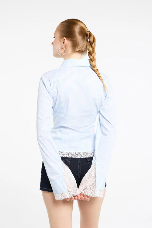 Blouse with Lace Panel